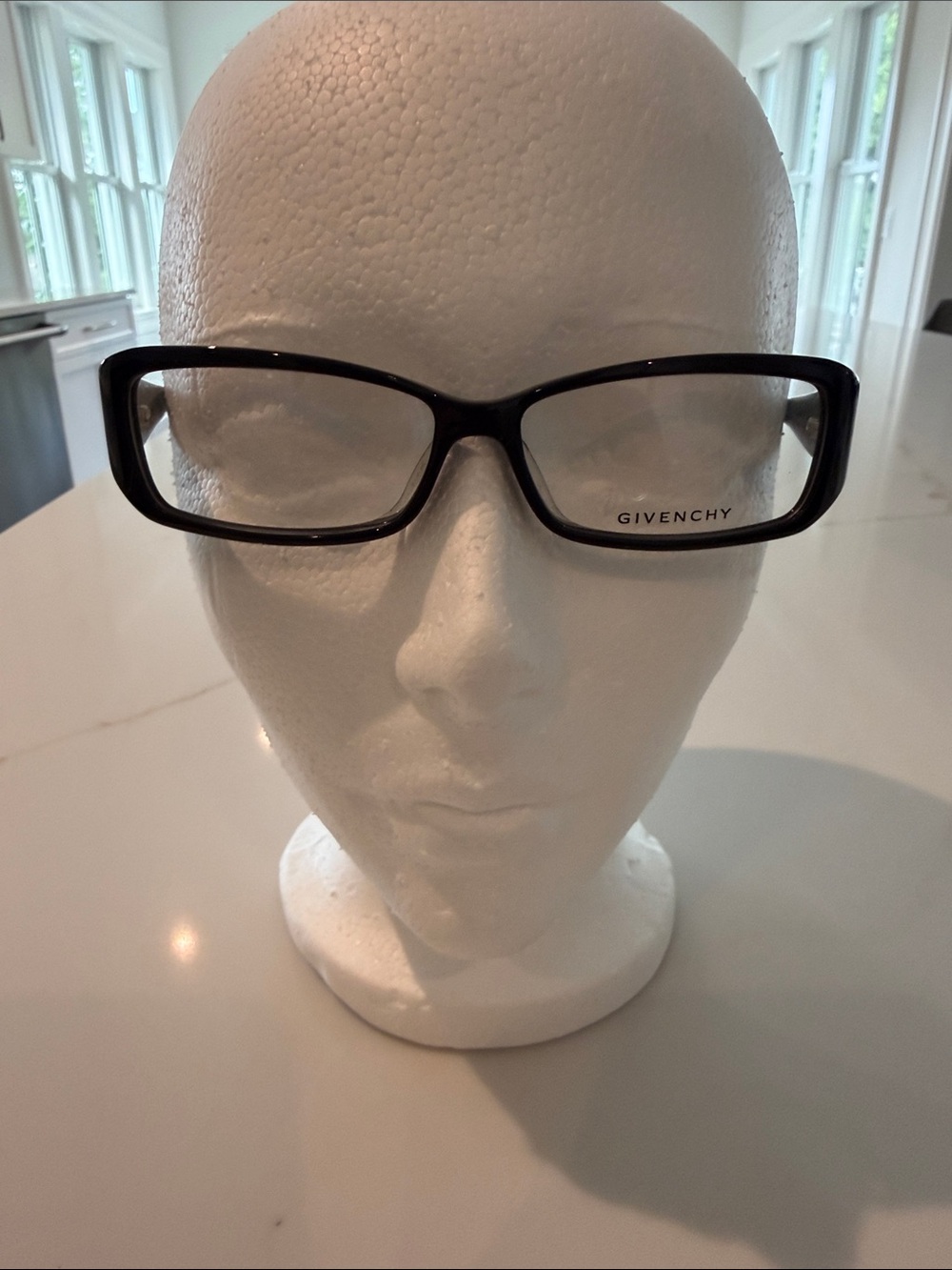 Givenchy Black Rectangular Women's Eyeglass Frames-Made in Italy
